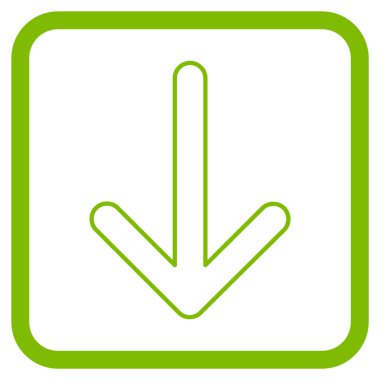 Vektör simgesi bir çerçeve içinde aşağı ok