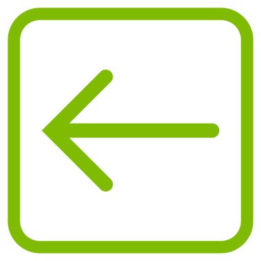 Ok sol vektör simgesi bir çerçeve içinde