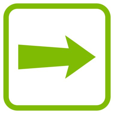 Ok sağ vektör simgesi bir çerçeve içinde