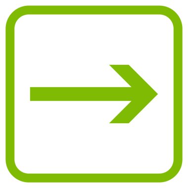 Ok sağ vektör simgesi bir çerçeve içinde