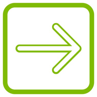 Ok sağ vektör simgesi bir çerçeve içinde