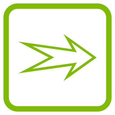 Ok sağ vektör simgesi bir çerçeve içinde