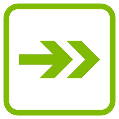 Ok sağ vektör simgesi bir çerçeve içinde