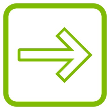 Ok sağ vektör simgesi bir çerçeve içinde