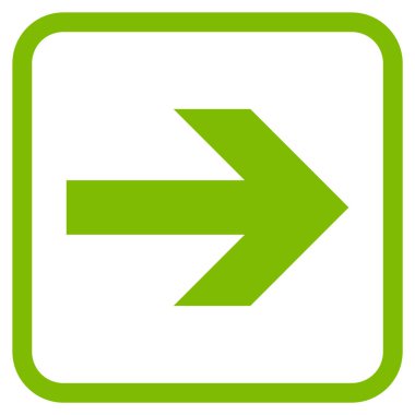 Ok sağ vektör simgesi bir çerçeve içinde