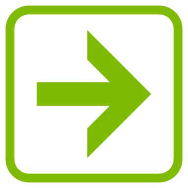 Ok sağ vektör simgesi bir çerçeve içinde