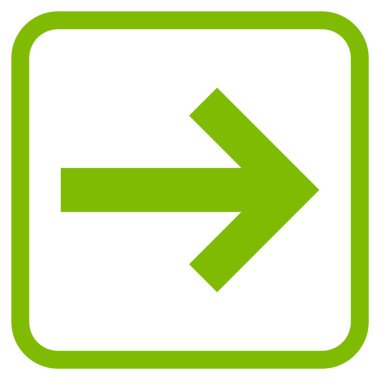 Ok sağ vektör simgesi bir çerçeve içinde