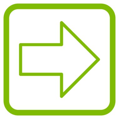 Ok sağ vektör simgesi bir çerçeve içinde