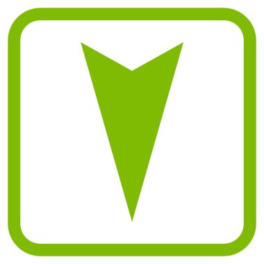 Vektör simgesi bir çerçeve içinde aşağı ok ucu