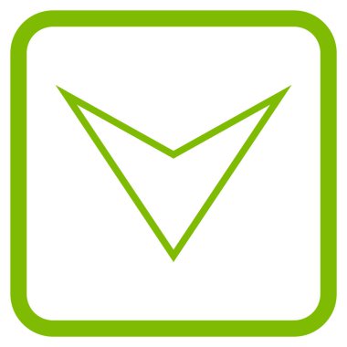 Vektör simgesi bir çerçeve içinde aşağı ok ucu