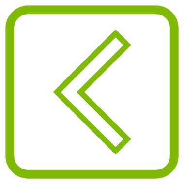 Ok ucu sol vektör simgesi bir çerçeve içinde