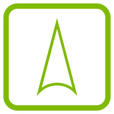 Vektör simgesi bir çerçeve içinde yukarı ok ucu