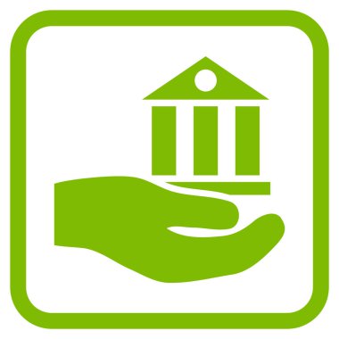 Banka hizmet vektör simgesi bir çerçeve içinde