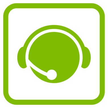 Çağrı Merkezi operatörü vektör simgesi bir çerçeve içinde