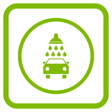 Araba duş vektör simgesi bir çerçeve içinde