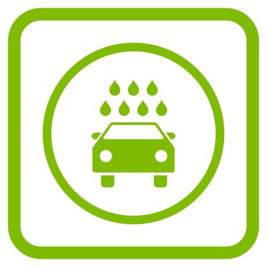 Araba duş vektör simgesi bir çerçeve içinde