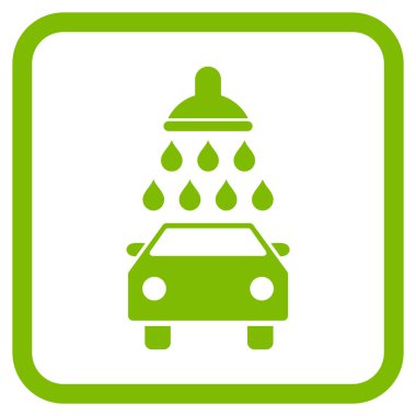 Araba duş vektör simgesi bir çerçeve içinde