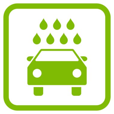 Araba duş vektör simgesi bir çerçeve içinde