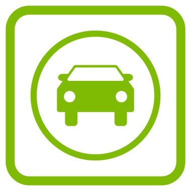 Araba vektör simgesi bir çerçeve içinde