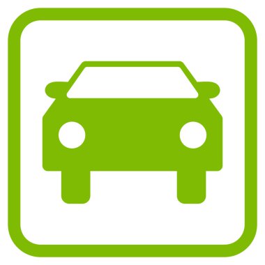 Araba vektör simgesi bir çerçeve içinde