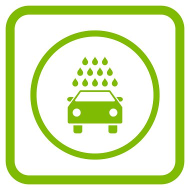 Oto yıkama vektör simgesi bir çerçeve içinde