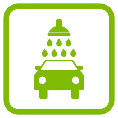 Oto yıkama vektör simgesi bir çerçeve içinde