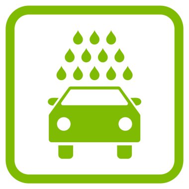 Oto yıkama vektör simgesi bir çerçeve içinde