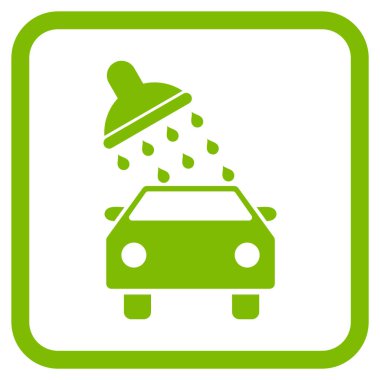 Oto yıkama vektör simgesi bir çerçeve içinde