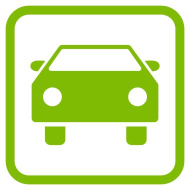 Araba vektör simgesi bir çerçeve içinde