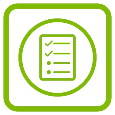 Denetim listesi sayfa vektör simgesi bir çerçeve içinde