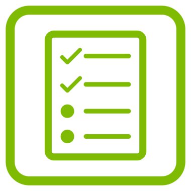 Denetim listesi sayfa vektör simgesi bir çerçeve içinde