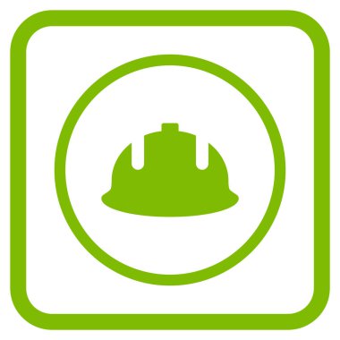 İnşaat kask vektör simgesi bir çerçeve içinde