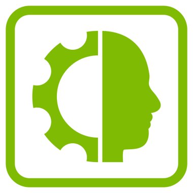 Cyborg dişli vektör simgesi bir çerçeve içinde