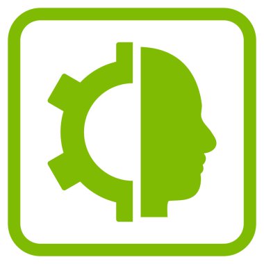 Cyborg dişli vektör simgesi bir çerçeve içinde