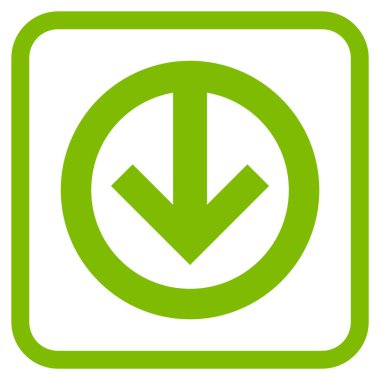 Vektör simgesi bir çerçeve içinde aşağı yön