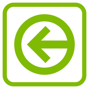 Yön sol vektör simgesi bir çerçeve içinde