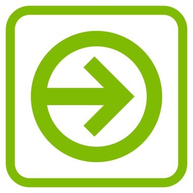 Yöne doğru vektör simgesi bir çerçeve içinde