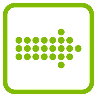 Noktalı ok doğru vektör simgesi bir çerçeve içinde