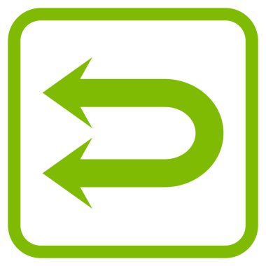 Çift sol ok vektör simgesi bir çerçeve içinde