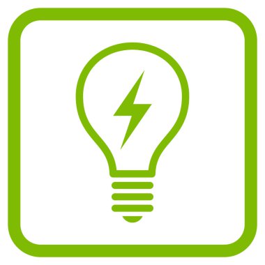 Elektrikli ampul vektör simgesi bir çerçeve içinde
