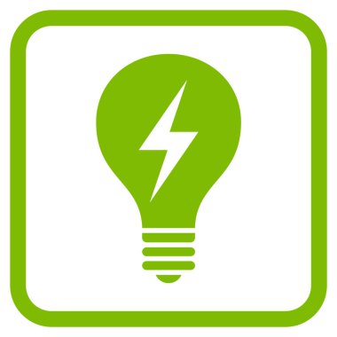 Elektrikli ampul vektör simgesi bir çerçeve içinde