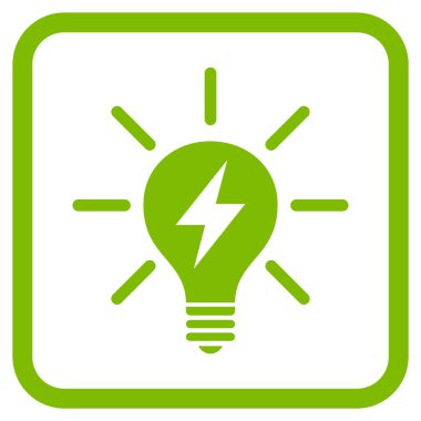 Elektrik ışık ampul vektör simgesi bir çerçeve içinde
