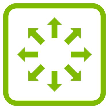 Genişletin okları vektör simgesi bir çerçeve içinde