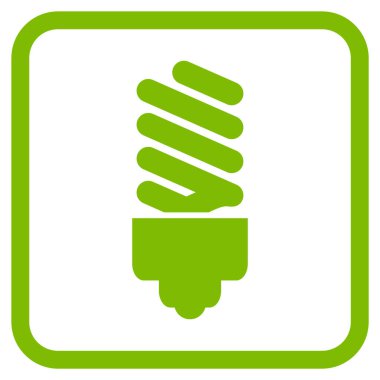 Floresan ampul vektör simgesi bir çerçeve içinde