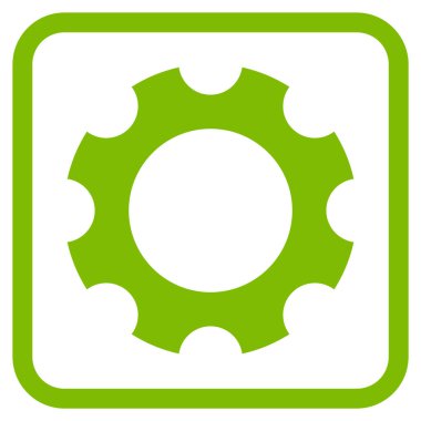 Dişli vektör simgesi bir çerçeve içinde