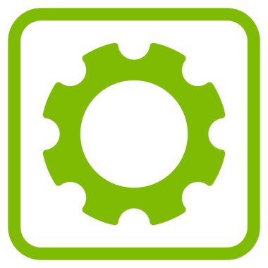 Dişli vektör simgesi bir çerçeve içinde