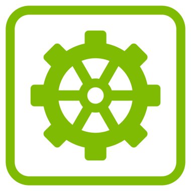 Dişli vektör simgesi bir çerçeve içinde