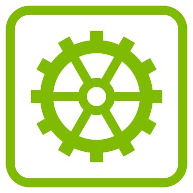 Dişli vektör simgesi bir çerçeve içinde