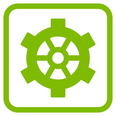 Dişli vektör simgesi bir çerçeve içinde