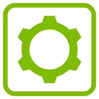 Dişli vektör simgesi bir çerçeve içinde